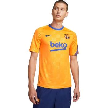 Nike FCB M NK DF TOP SS PM Pánské fotbalové tričko, oranžová, velikost S