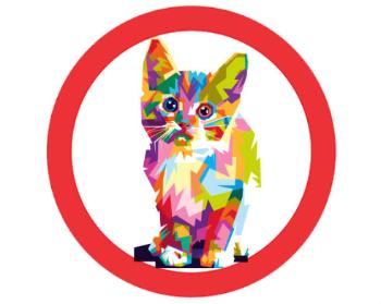 Samolepky zákaz - 5ks Kočička