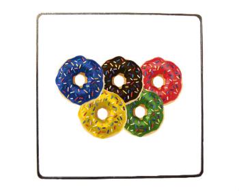 Magnet čtverec kov Donut olympics