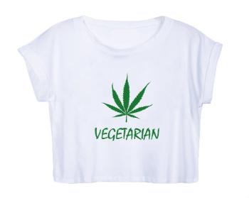 Dámské tričko Organic Crop Top Vegetarián