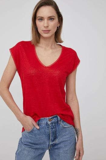 Plátěné tričko Pepe Jeans Clementine červená barva