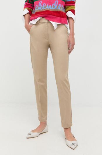 Kalhoty Weekend Max Mara dámské, béžová barva, fason cargo, medium waist