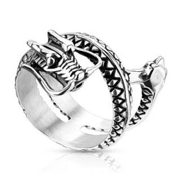 Šperky4U Pánský ocelový prsten - drak - velikost 62 - OPR1836-62