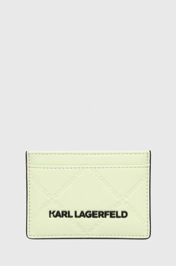 Pouzdro na karty Karl Lagerfeld zelená barva