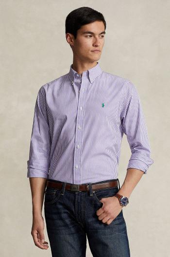 Košile Polo Ralph Lauren pánská, fialová barva, regular, s límečkem button-down, 710929346