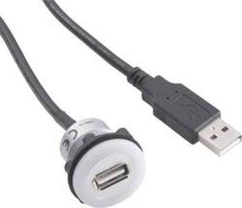 USB zásuvka USB-05, USB zásuvka typ A ⇔ USB zástrčka typ A, vestavná, 60 cm