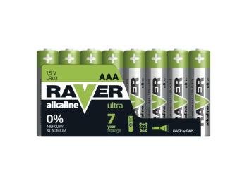 Baterie AAA (R03) alkalická RAVER  8ks