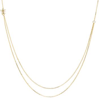 PDPAOLA Elegantní pozlacený dvojitý náhrdelník ze stříbra BREEZE Gold CO01-202-U
