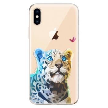 Odolné silikonové pouzdro iSaprio - Leopard With Butterfly - iPhone XS