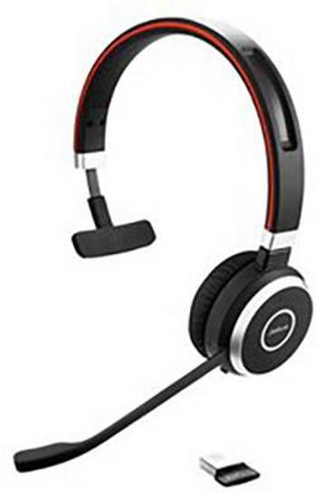 Telefonní headset s USB bez kabelu, mono Jabra Evolve 65 UC na uši černá, stříbrná