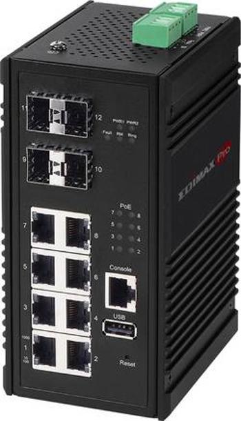 Průmyslový ethernetový switch EDIMAX Pro, IGS-5408P, 8 + 4 Port, funkce PoE