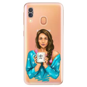 Odolné silikonové pouzdro iSaprio - Coffe Now - Brunette - Samsung Galaxy A40