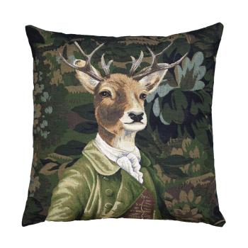 Gobelínový polštář s jelenem v zeleném obleku - 45*15*45cm EVKSBHG