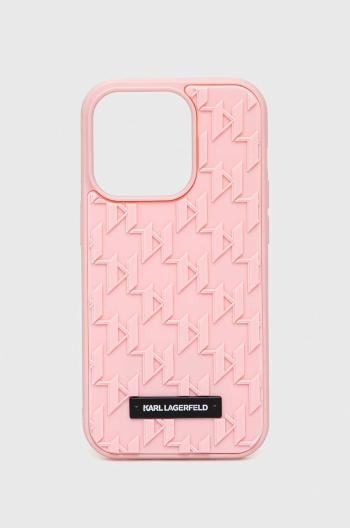 Obal na telefon Karl Lagerfeld iPhone 14 Pro 6,1" růžová barva