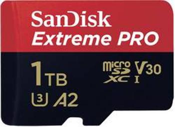 Paměťová karta microSDXC, 1 TB, SanDisk Extreme Pro™, Class 10, UHS-I, UHS-Class 3, v30 Video Speed Class, výkonnostní standard A2