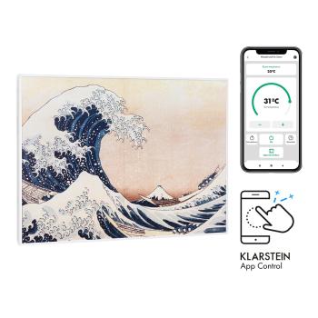 Klarstein Wonderwall Air Art Smart, infračervený ohřívač, 80 x 60 cm, 500 W, aplikace, modré vlny