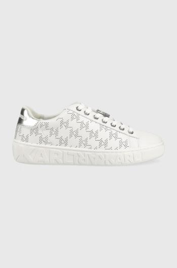 Kožené sneakers boty Karl Lagerfeld KL61013 KUPSOLE III bílá barva