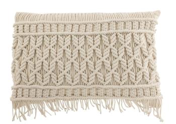 Přírodně bílý polštář s drhaným vzorem Macramé Cosy - 60*15*40 cm 23148