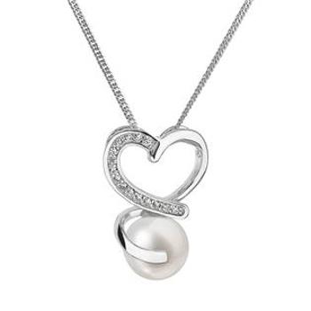 EVOLUTION GROUP CZ Stříbrný náhrdelník s řetízkem z pravou říční perlou - 22012.1