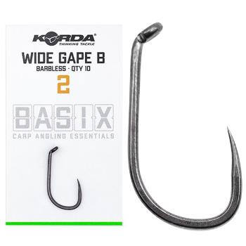 Korda háčky basix wide gape barbless 10 ks - velikost 2