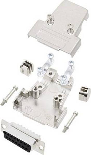 Sada D-SUB zásuvková lišta encitech TRI-M-15-DBS-K, 180 °, pólů 15, pájecí kalíšek, 1 sada