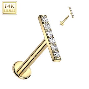 Šperky4U Zlatý piercing do brady - labreta, Au 585/1000 - ZL01250-1206-YG