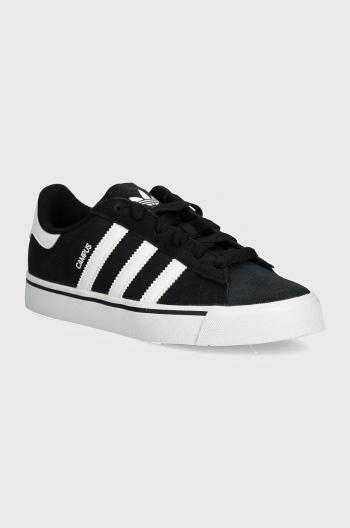 Dětské kožené sneakers boty adidas Originals CAMPUS VULC černá barva, IH8038