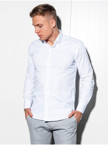 Pánská slim-fit košile s dlouhým rukávem K504 - bílá