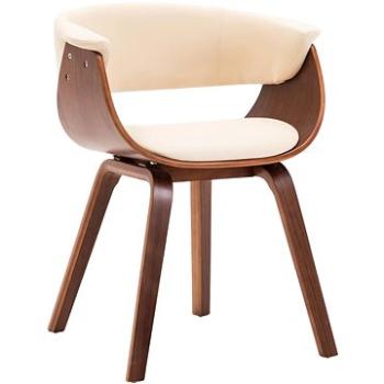 Jídelní židle krémová ohýbané dřevo a umělá kůže (283128)