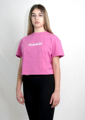 Napapijri Napapijri dámské růžové krátké tričko s nápisem S-BOX