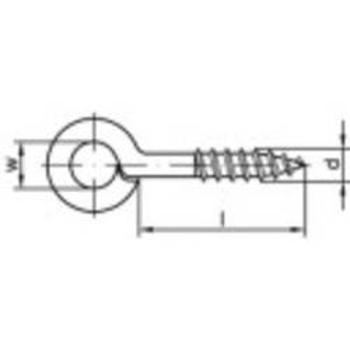 Šrouby s okem typu 1 TOOLCRAFT 159525 N/A 10 mm x 25 mm 100 ks