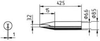 Pájecí hrot Ersa ERSADUR 842 ED, dlátový, 3,2 mm