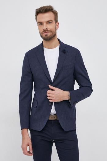 Blazer ze směsi vlny Tommy Hilfiger pánský, tmavomodrá barva