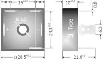 Můstkový usměrňovač B 25 3-fázový TRU COMPONENTS TC-DB25-12 25 A U(RRM) 1200 V