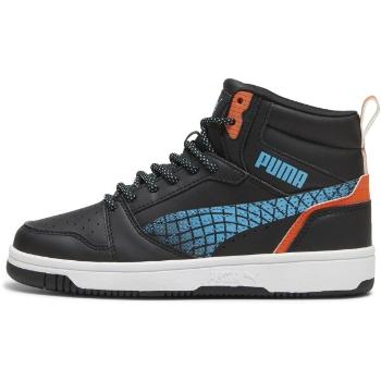 Puma REBOUND V6 MID TECHIE BUDDY JR Dětské volnočasové boty, černá, velikost 39