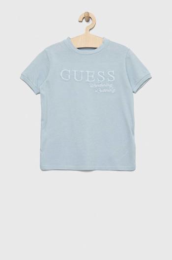 Dětské bavlněné tričko Guess s aplikací