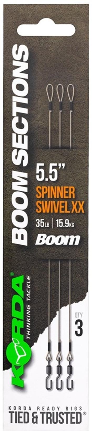 Korda návazce booms spinner swivel xx 35 lb 3 ks - 5,5 inch