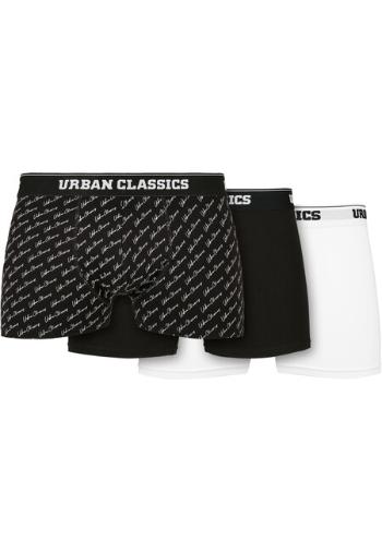 Urban Classics Organic Boxer Shorts 3-Pack script black+black+white - XXL