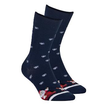 Ponožky s vánočním motivem WOLA SANTA NA SANÍCH modré Velikost: 42-44