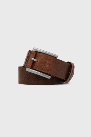 Kožený pásek Pepe Jeans Lenny Belt pánský, hnědá barva