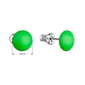 EVOLUTION GROUP CZ Náušnice bižuterie se Swarovski krystaly zelené kulaté, Neon Green - 51053.3
