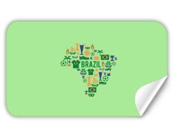 Samolepky obdelník - 5 kusů Mapa Brazílie