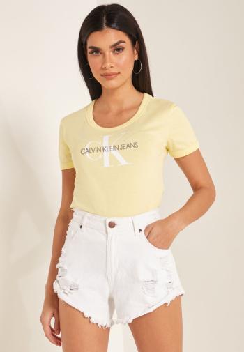 Calvin Klein dámské žluté tričko Baby - M (ZHH)