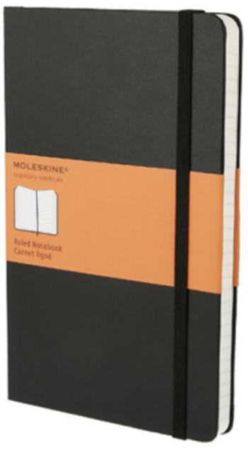 Moleskine - zápisník - linkovaný, černý L