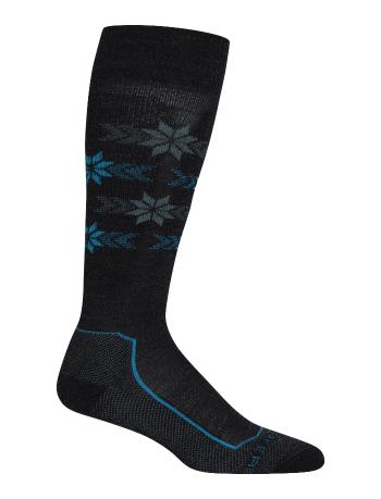 dámské merino ponožky ICEBREAKER Wmns Ski+ Light OTC Alpine Stripe, Jet Heather/Sage/Arctic Teal velikost: L