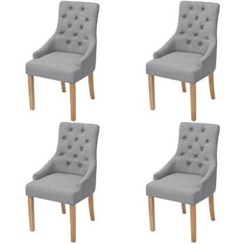 Jídelní židle 4 ks světle šedé textil (274421)