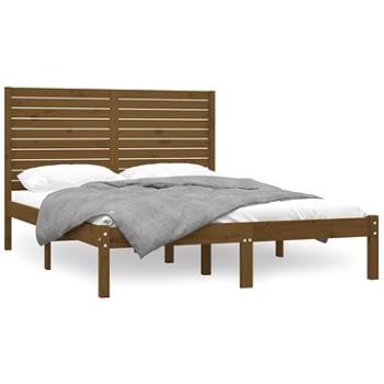 Rám postele medově hnědý masivní dřevo 150 × 200 cm King Size, 3104616 (3104616)