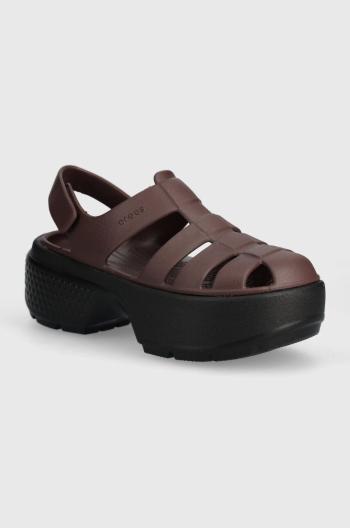 Sandály Crocs Stomp Fisherman Sandal dámské, hnědá barva, na platformě, 209938