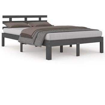 Rám postele šedý masivní dřevo 180 × 200 cm Super King, 814771 (814771)