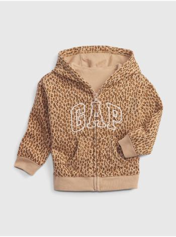 Béžová holčičí mikina GAP Logo leopard